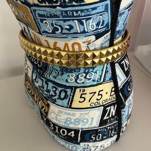 Deadstock vintage Y2K gold studded belt